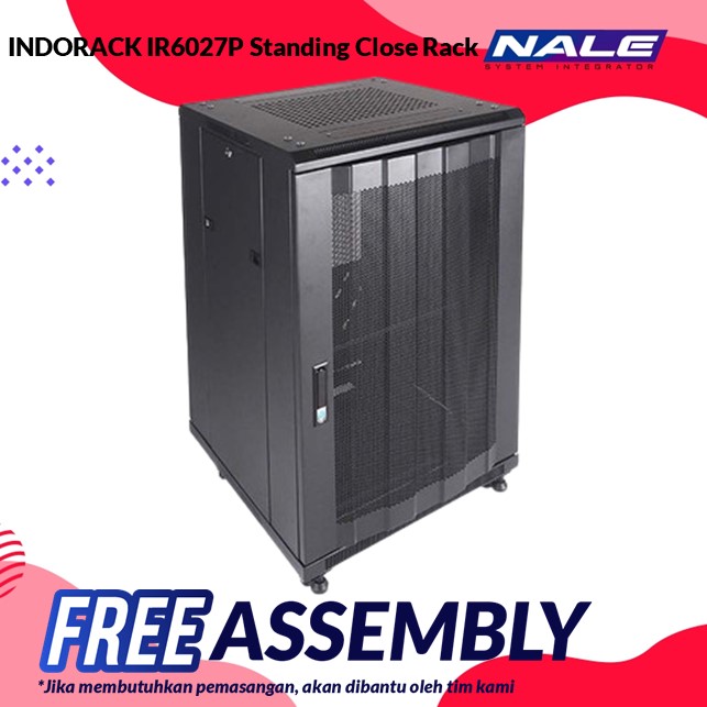 INDORACK IR6027P Standing Close Rack 27U 600mm Depth Perforated Door