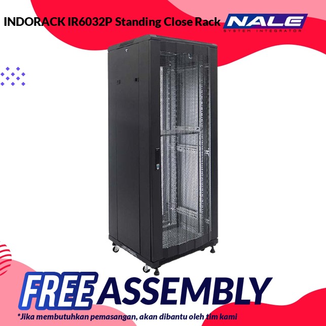 INDORACK IR6032P Standing Close Rack 32U 600mm Depth Perforated Door