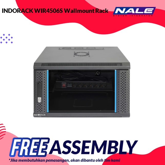 INDORACK WIR4506S Wallmount Rack 6U-450mm Depth Single Glass Door