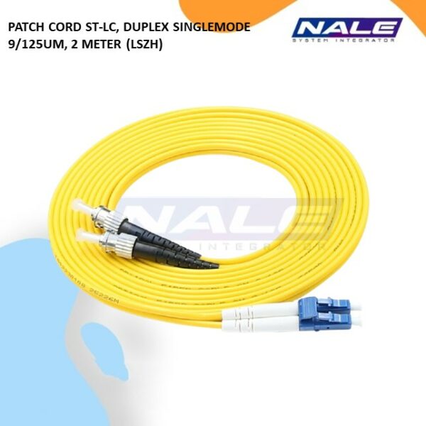 Patch Cord ST-LC, Duplex Singlemode 9/125um, 2 meter (LSZH) (NVL-DPSM1-ST-LC-002)